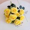 Artificial Roses Flowers 10 Heads Arrangement Silk Bouquet Glorious Meanings for Home Office Parties and Wedding Decoration (Yellow)